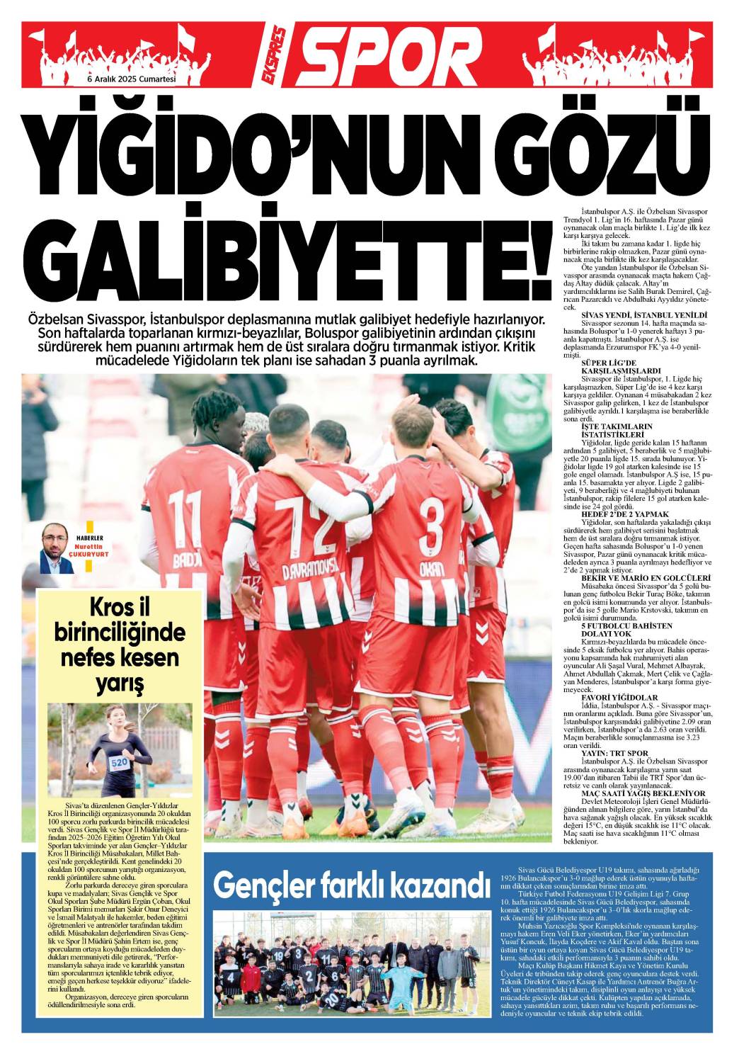 6 Aralık tarihli gazetemiz 2