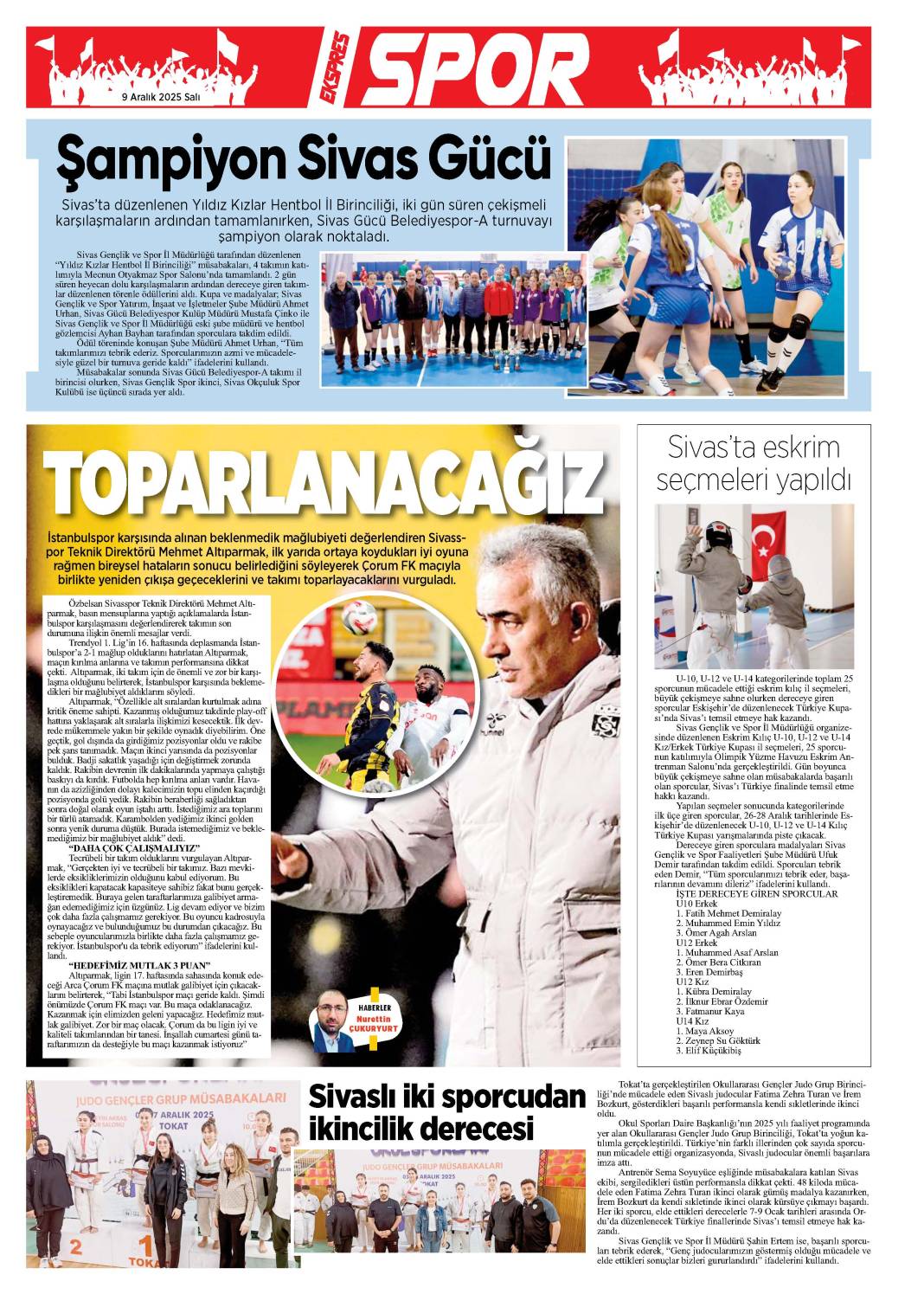 9 Aralık tarihli gazetemiz 1