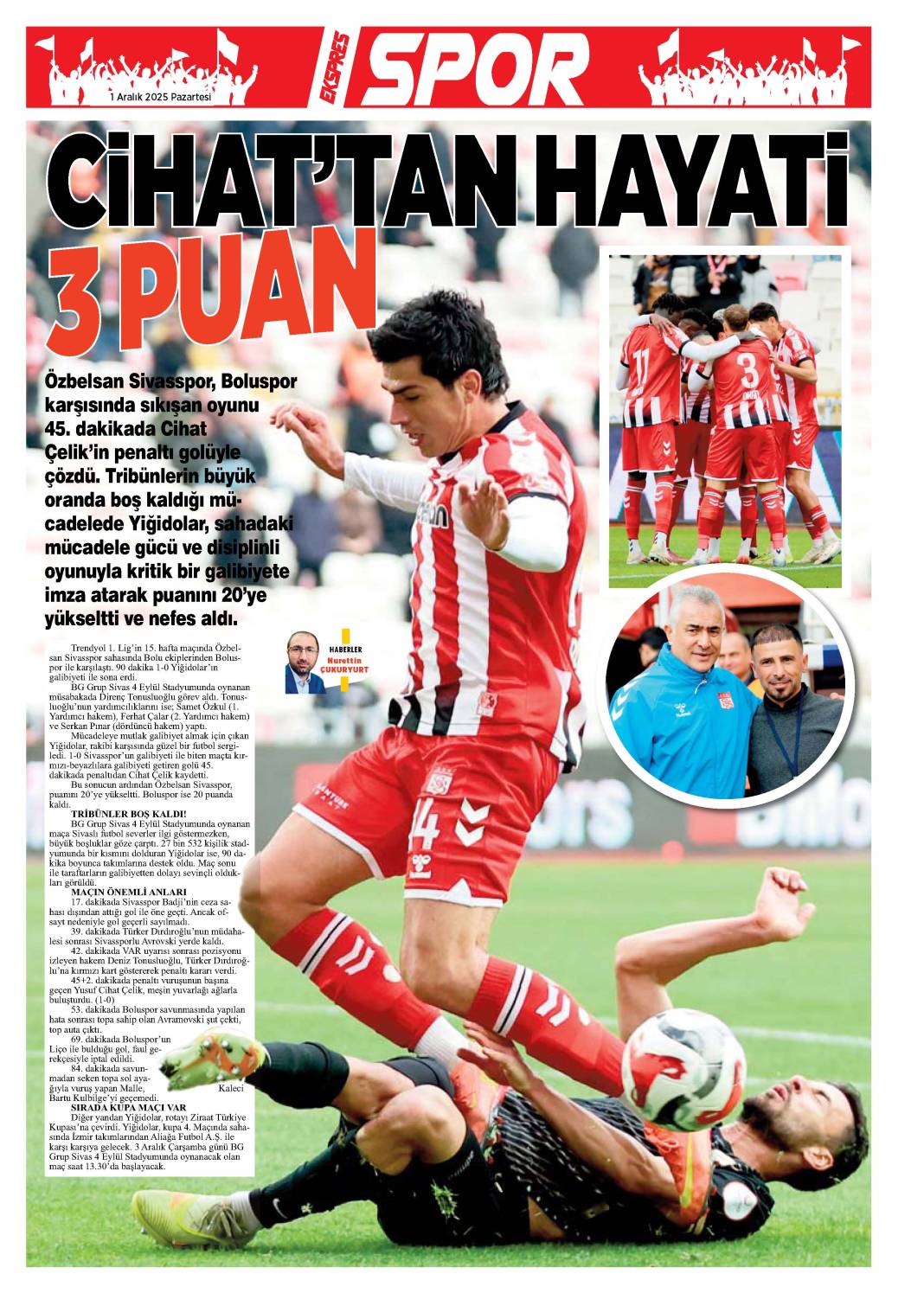 1 Aralık tarihli gazetemiz 2