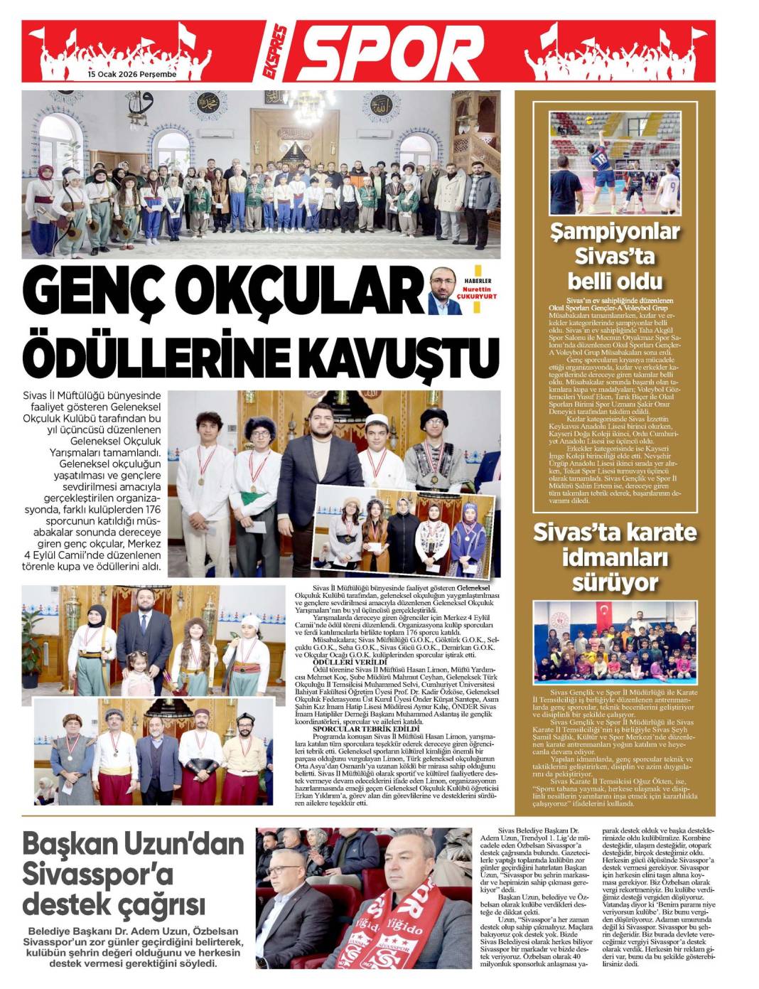 15 Ocak tarihli gazetemiz 1