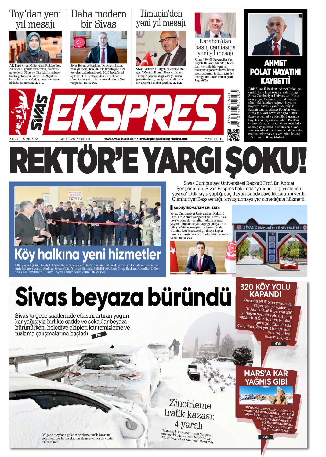 1 Ocak tarihli gazetemiz 1