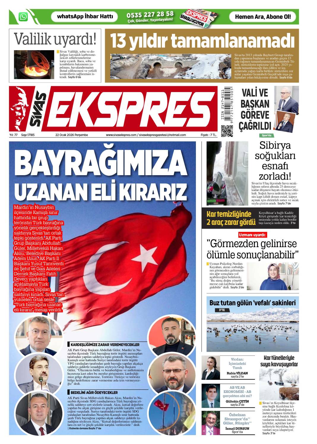 22 Ocak tarihli gazetemiz 2