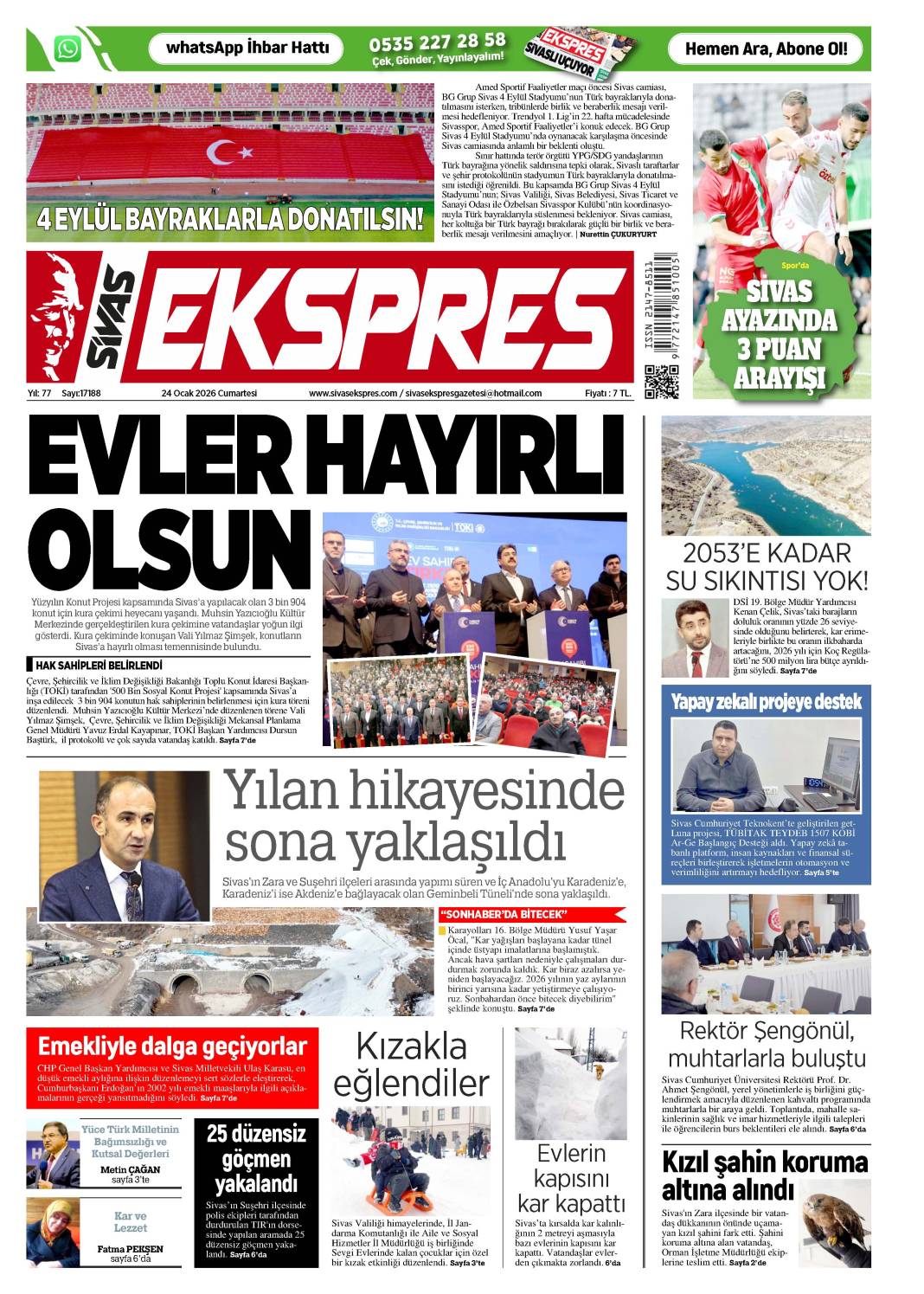 24 Ocak tarihli gazetemiz 2