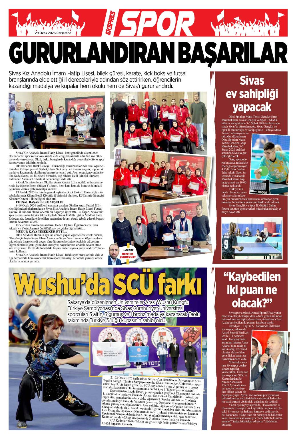 29 Ocak tarihli gazetemiz 1