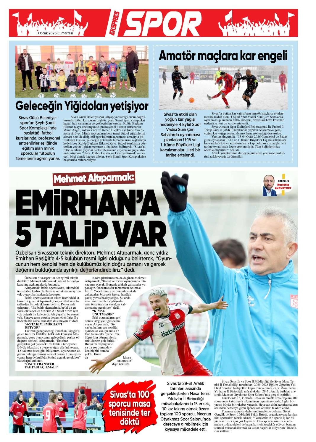 3 Ocak tarihli gazetemiz 2