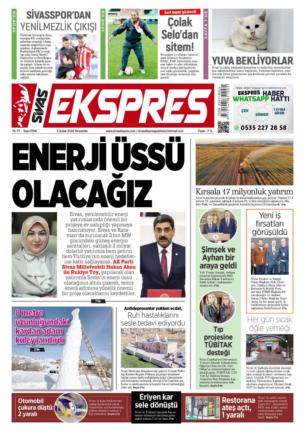 5 Şubat tarihli gazetemiz 2