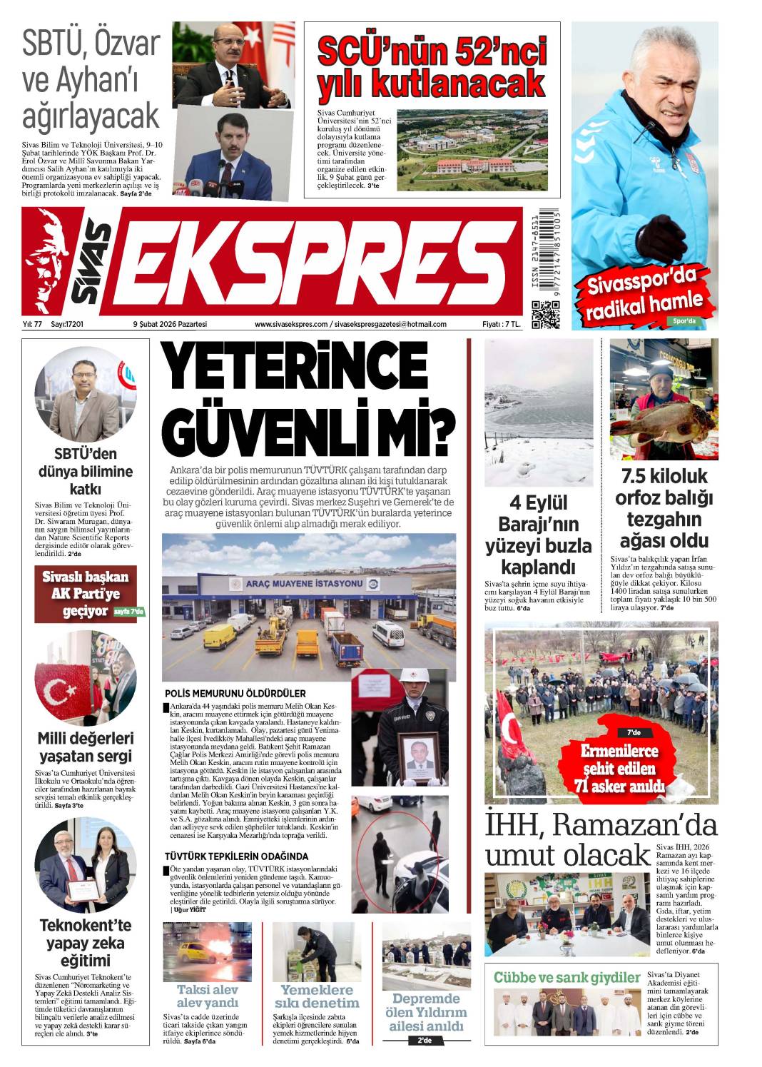 9 Şubat tarihli gazetemiz 1