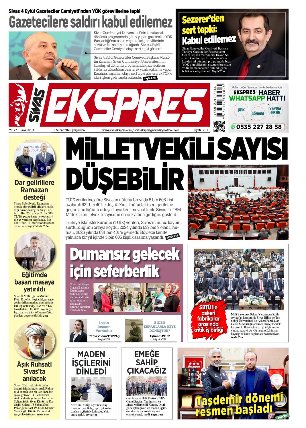 11 Şubat tarihli gazetemiz 2