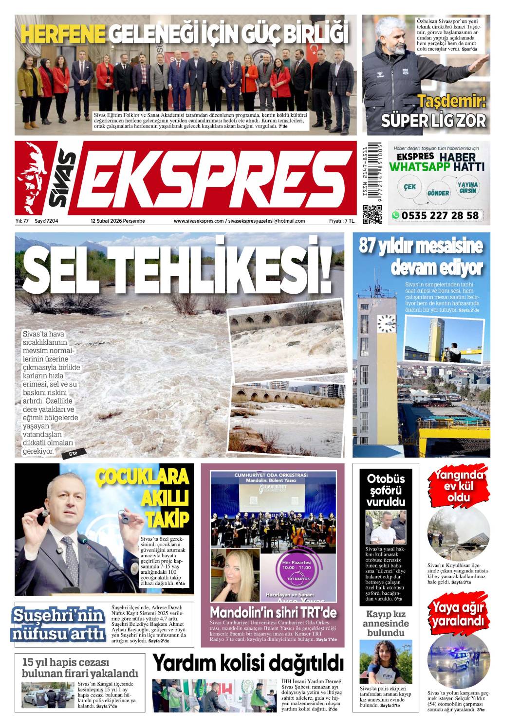 12 Şubat tarihli gazetemiz 2