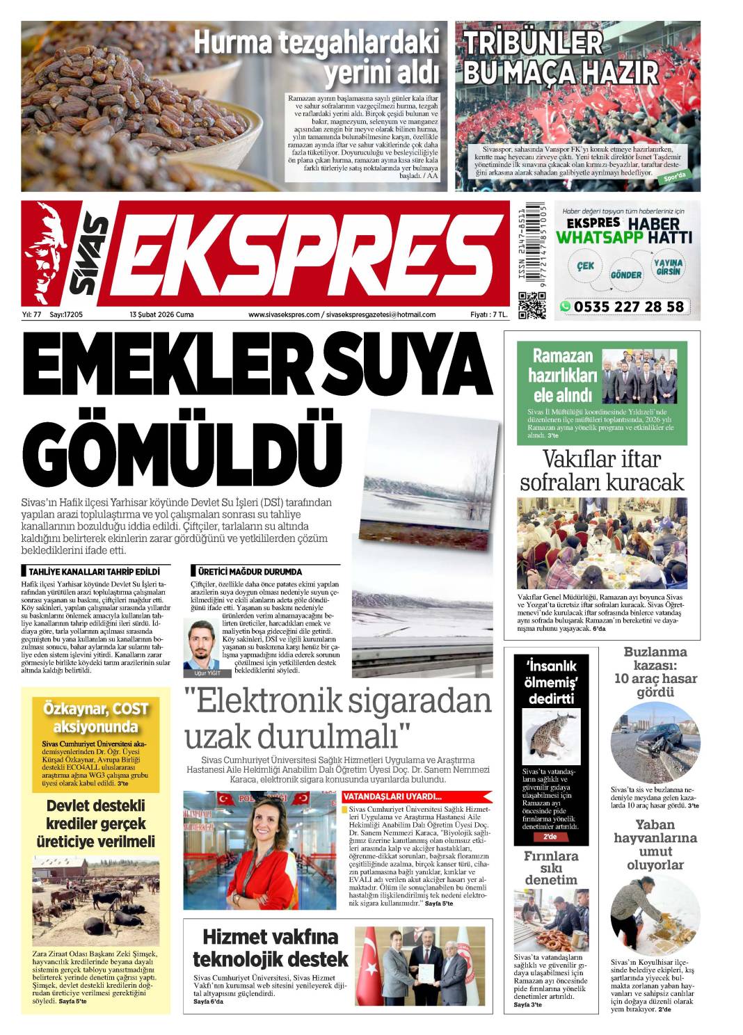 13 Şubat tarihli gazetemiz 2