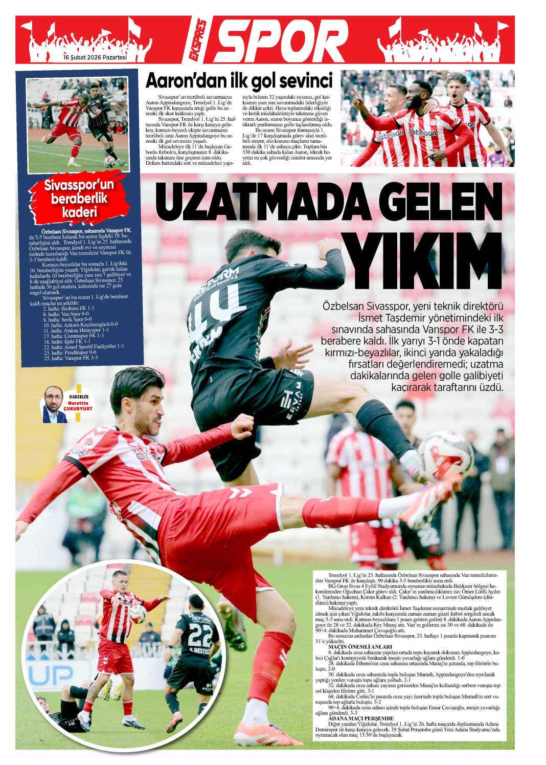 16 Şubat tarihli gazetemiz 2