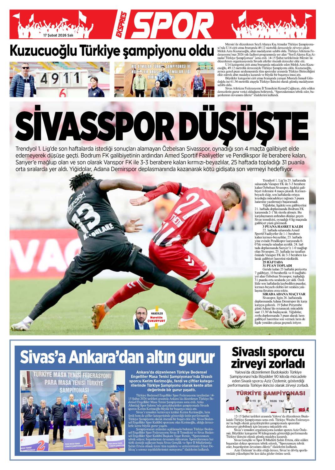 17 Şubat tarihli gazetemiz 1