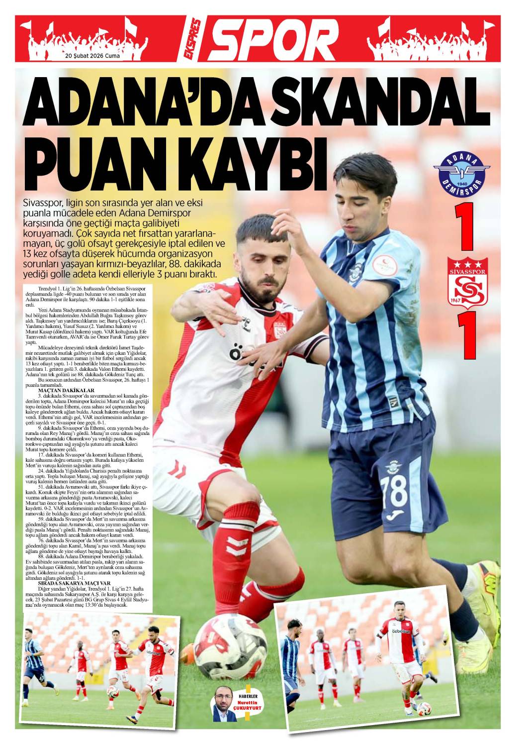 20 Şubat tarihli gazetemiz 2