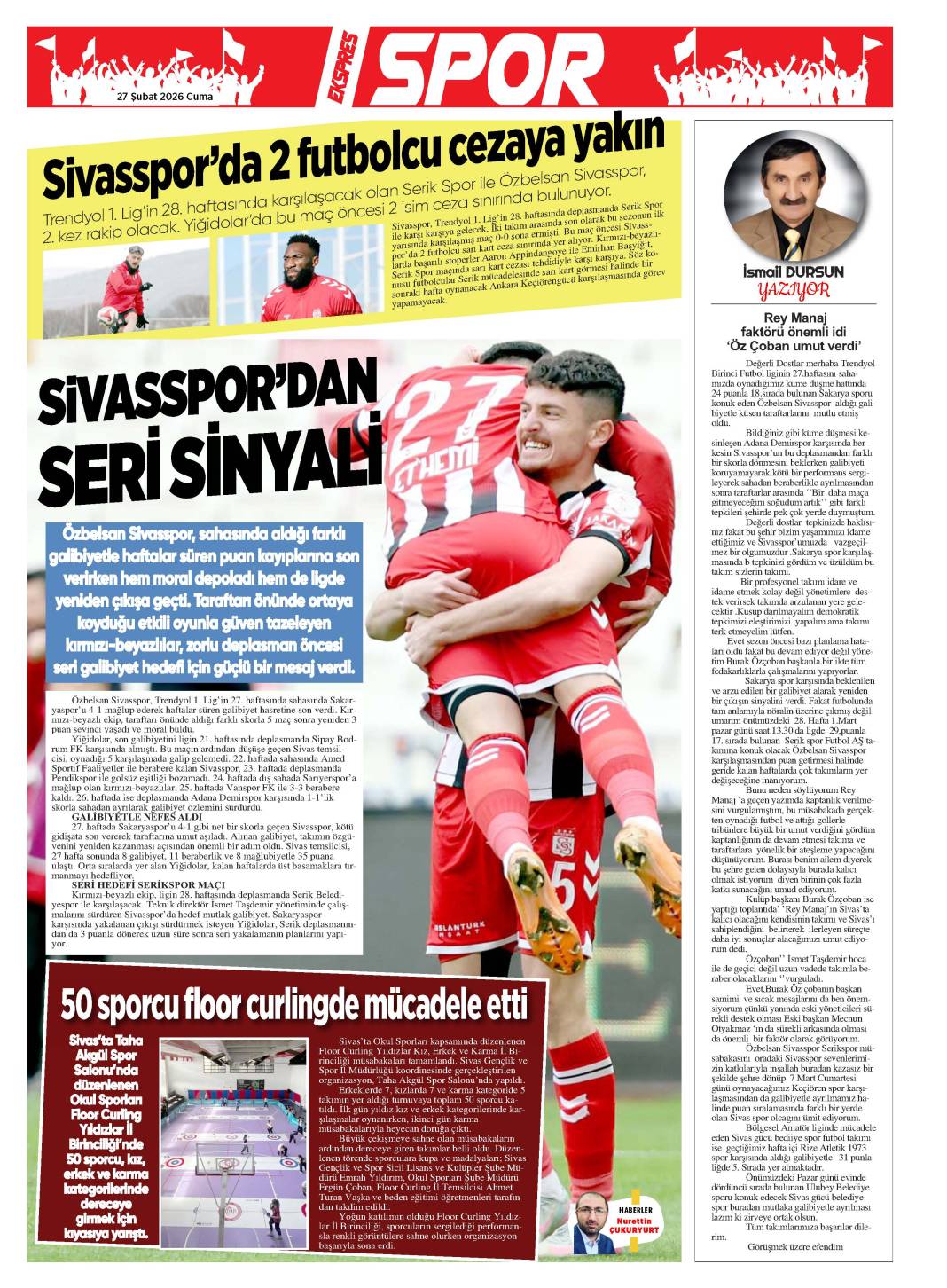 27 Şubat tarihli gazetemiz 1