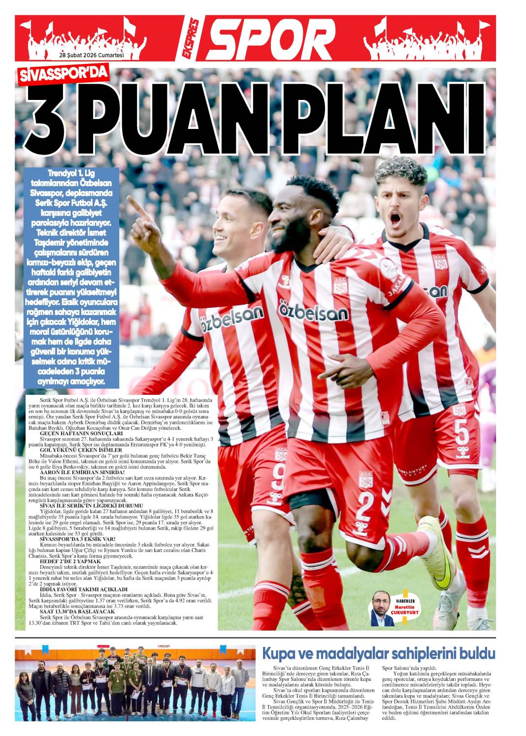 28 Şubat tarihli gazetemiz 2