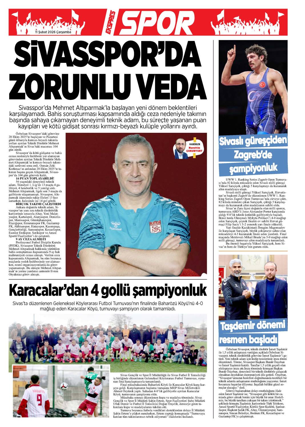 11 Şubat tarihli gazetemiz 1