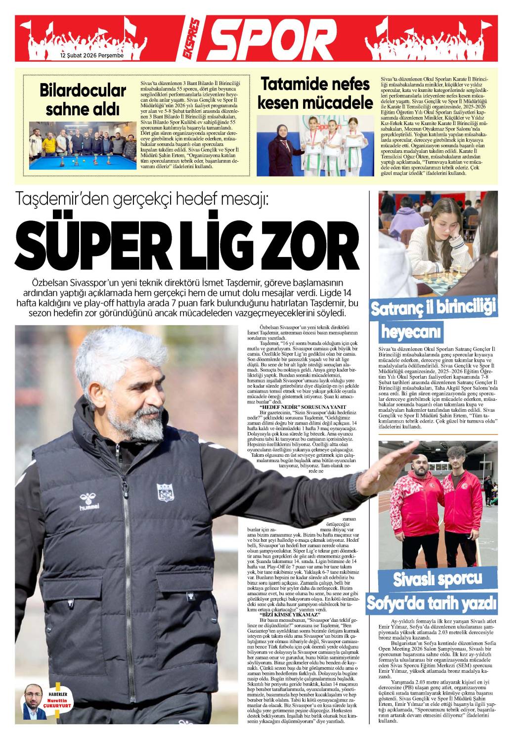 12 Şubat tarihli gazetemiz 1