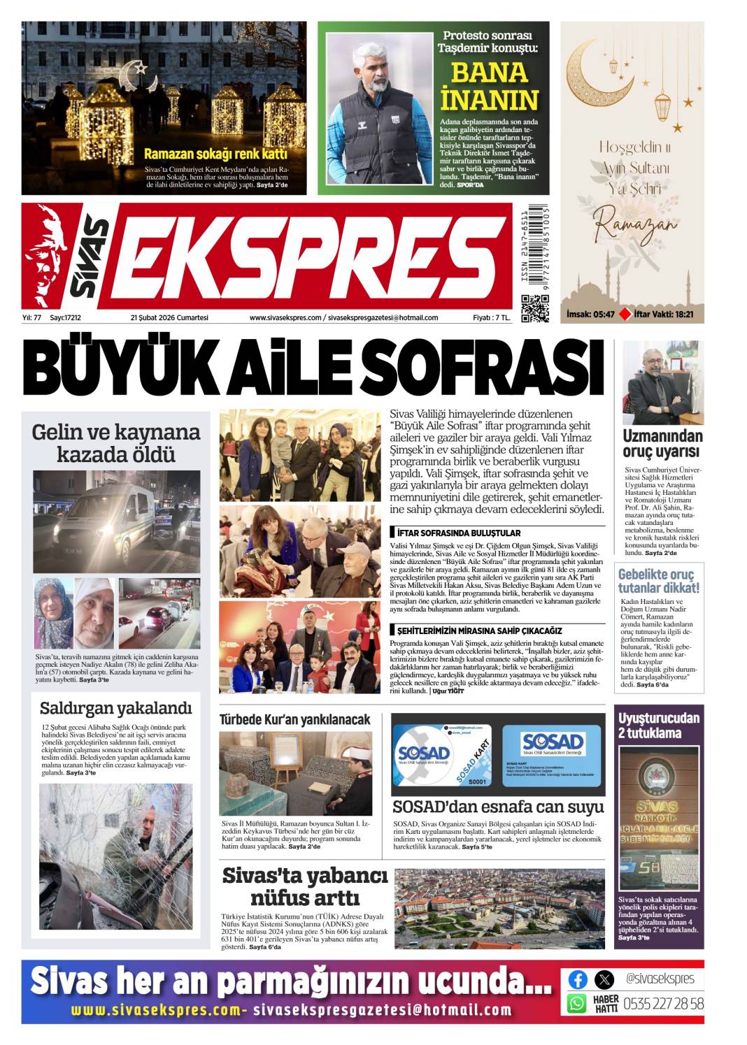 21 Şubat tarihli gazetemiz 2