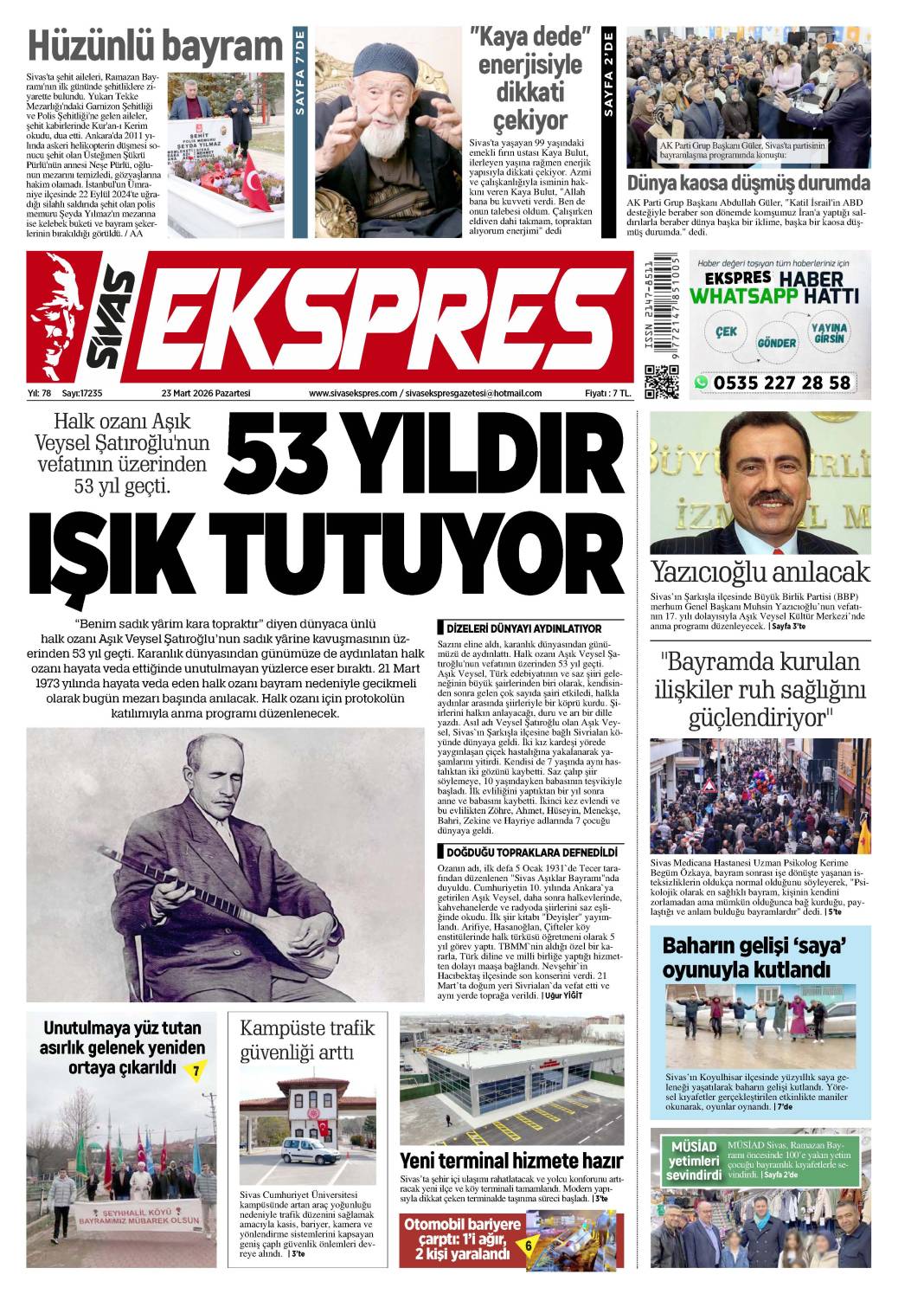 23 Mart tarihli gazetemiz 1