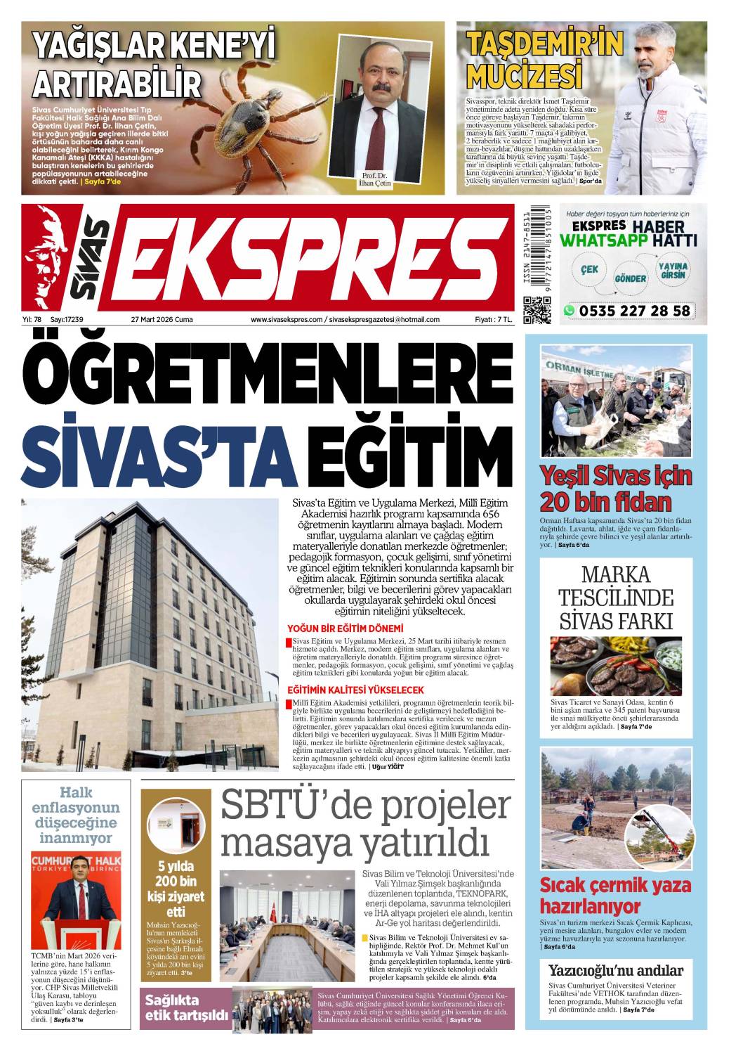 27 Mart tarihli gazetemiz 1