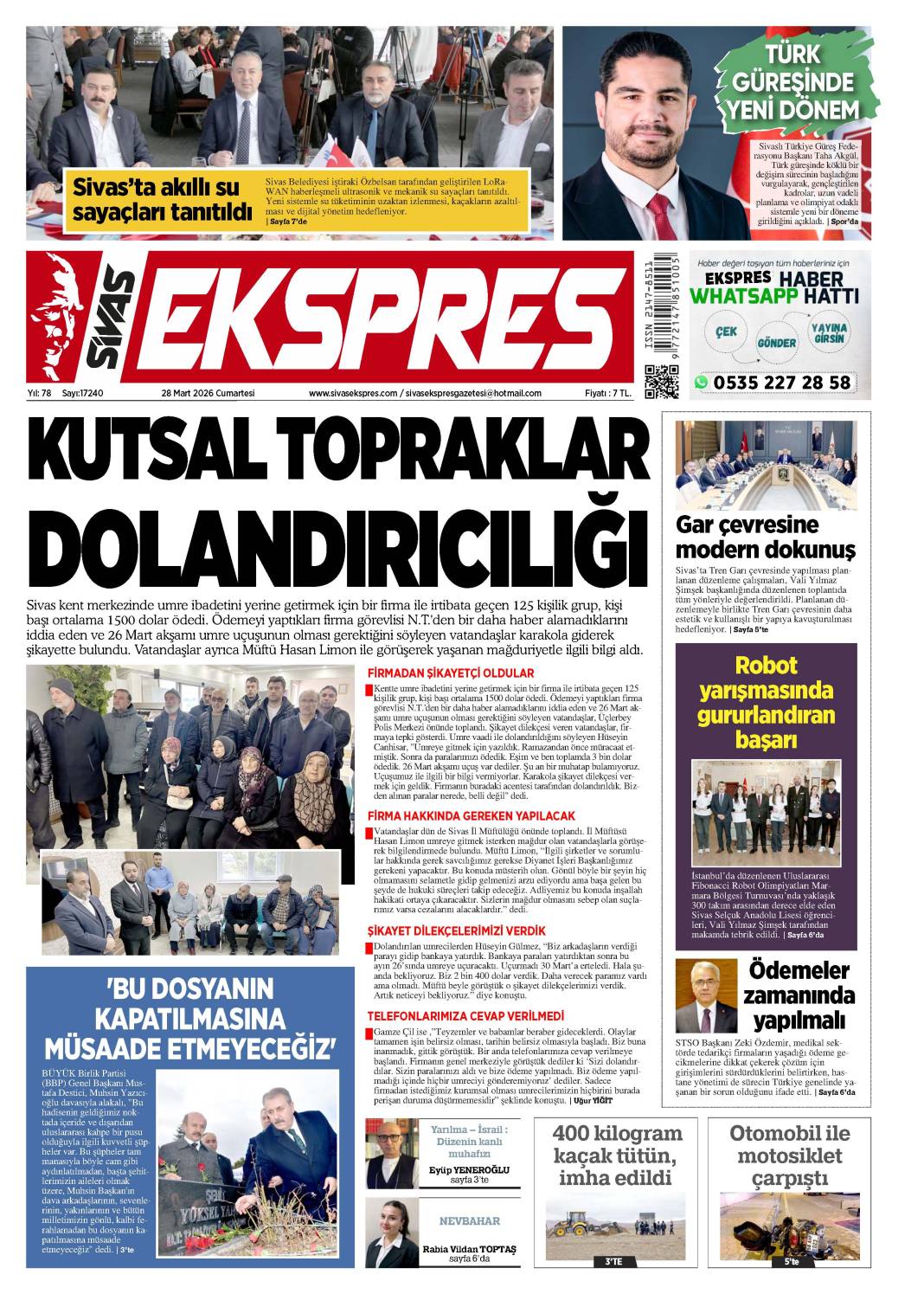 28 Mart tarihli gazetemiz 2