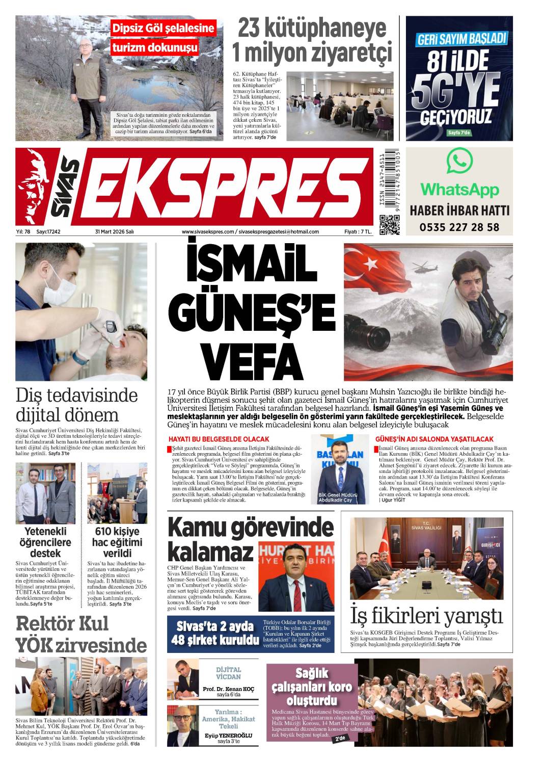 31 Mart tarihli gazetemiz 1