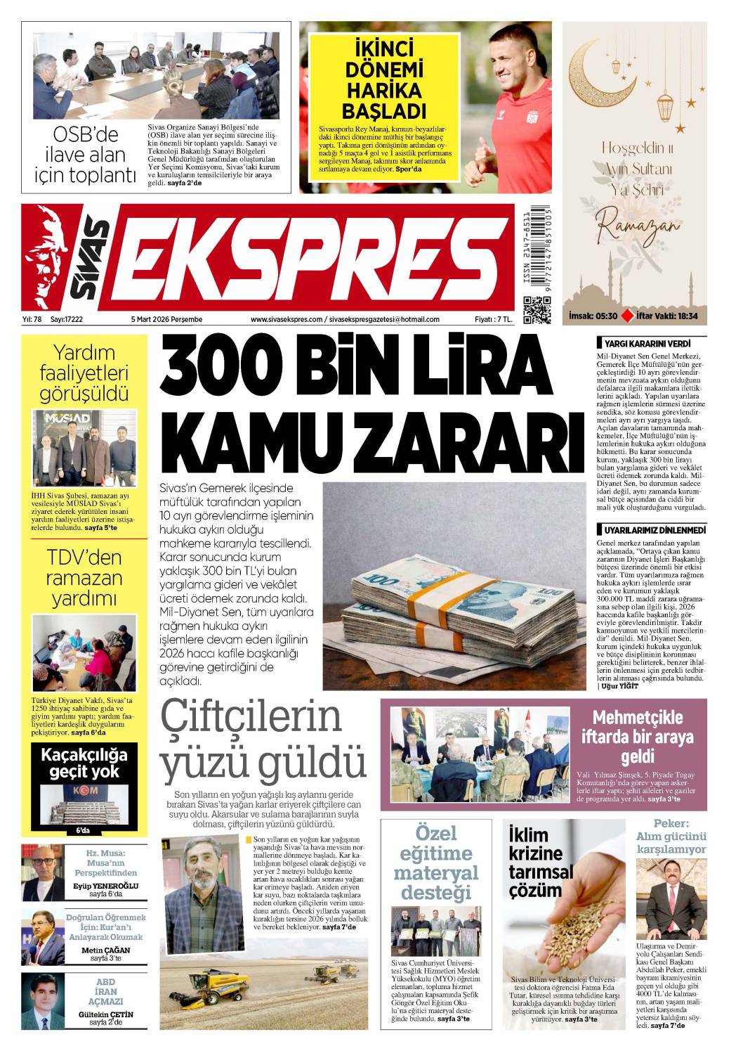 5 Mart tarihli gazetemiz 1