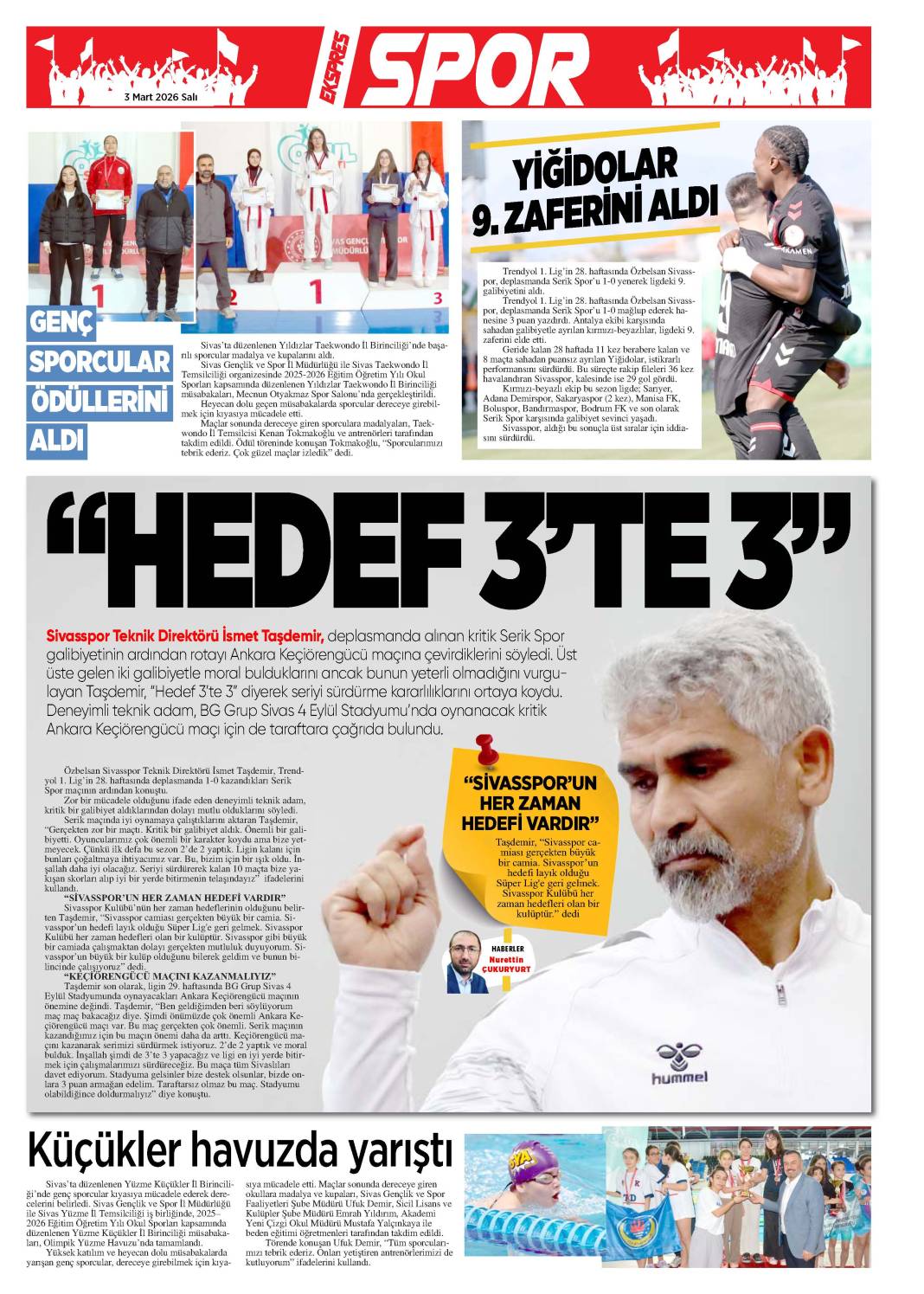 3 Mart tarihli gazetemiz 2