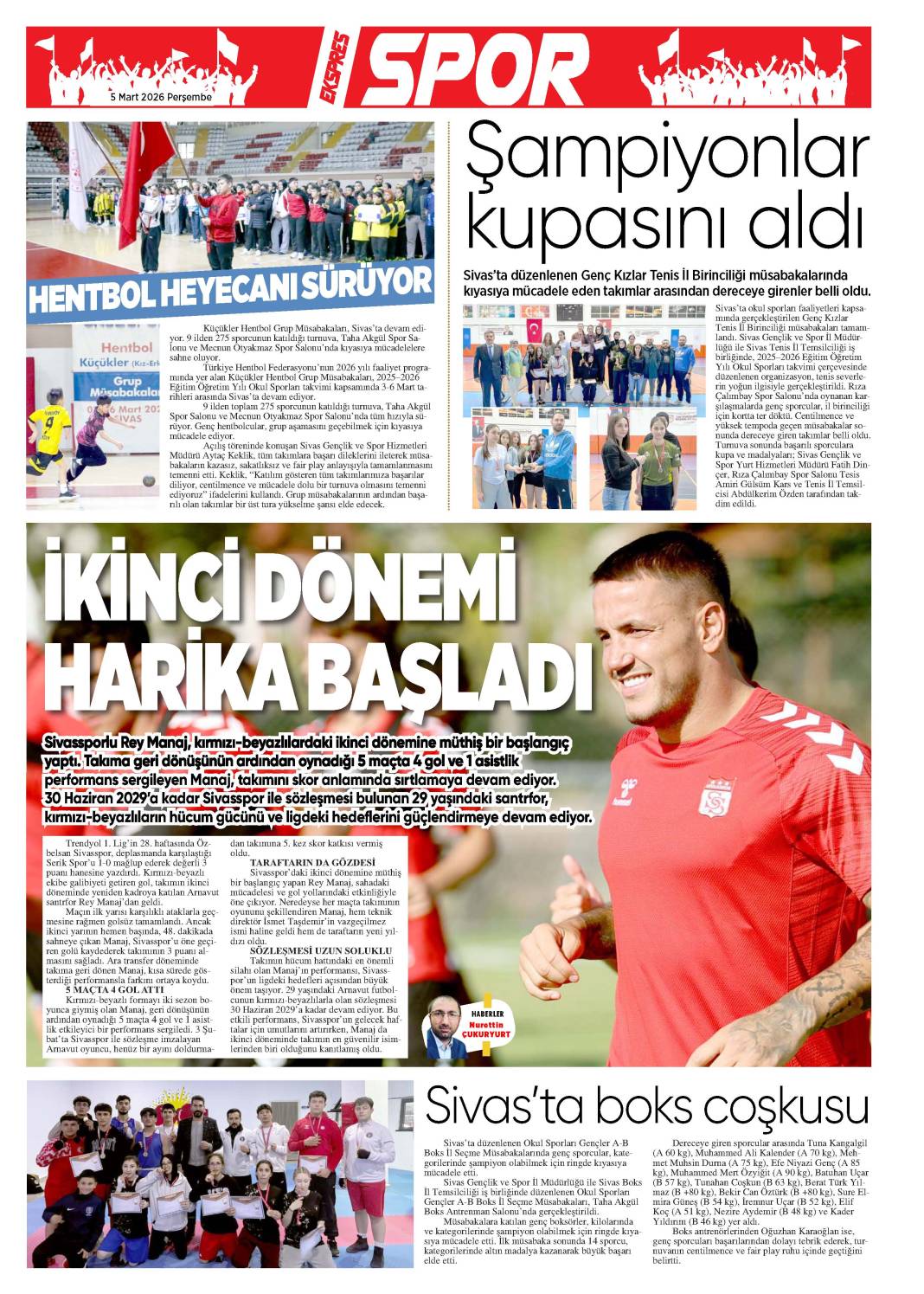 5 Mart tarihli gazetemiz 2