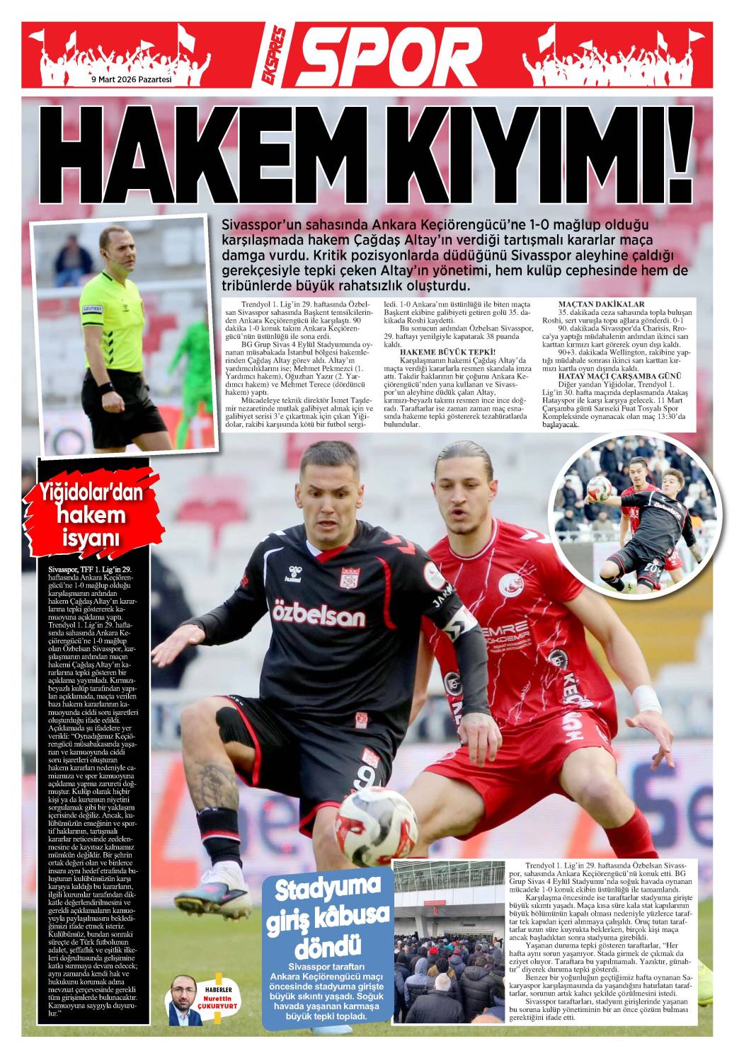 9 Mart tarihli gazetemiz 2