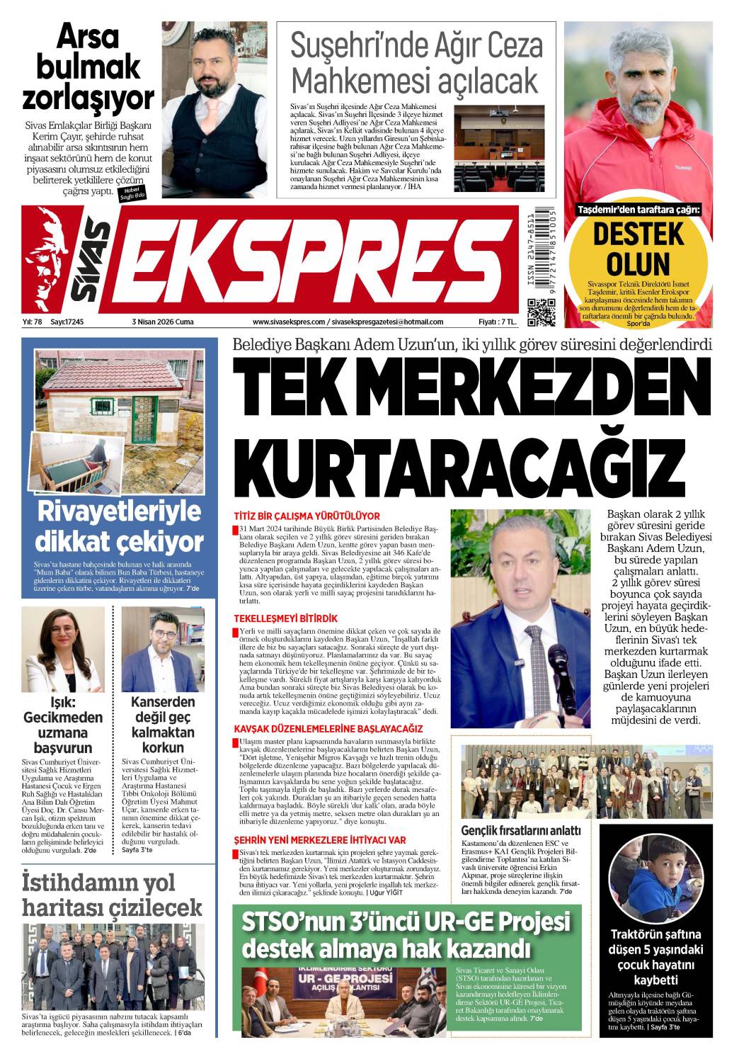 3 Nisan tarihli gazetemiz 1