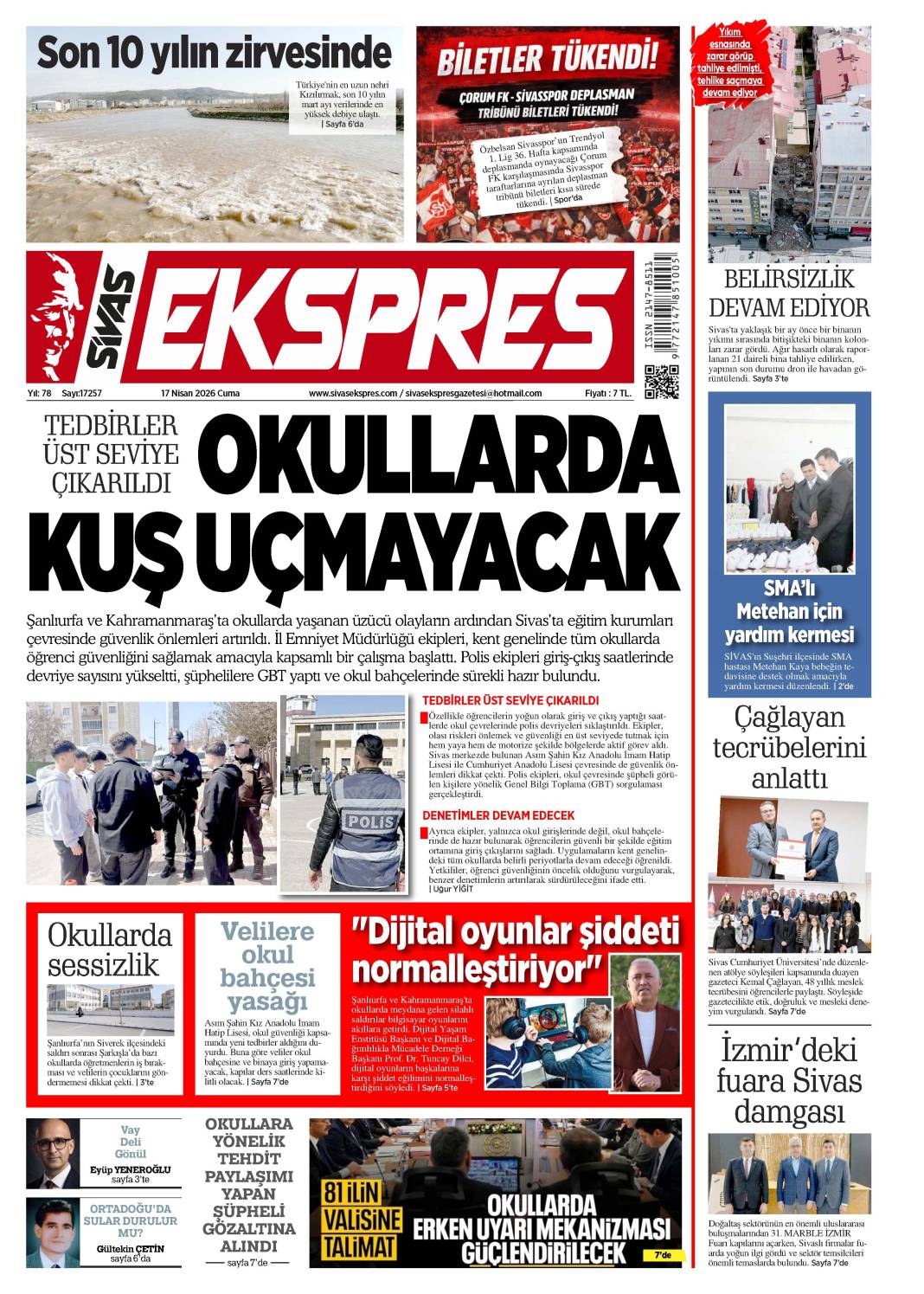 17 Nisan tarihli gazetemiz 1