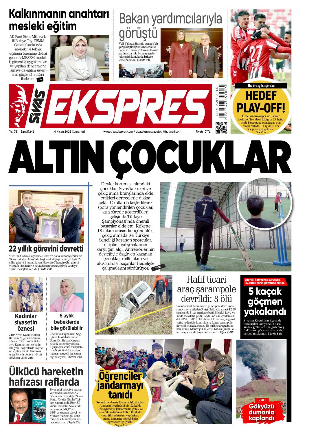 4 Nisan tarihli gazetemiz 2