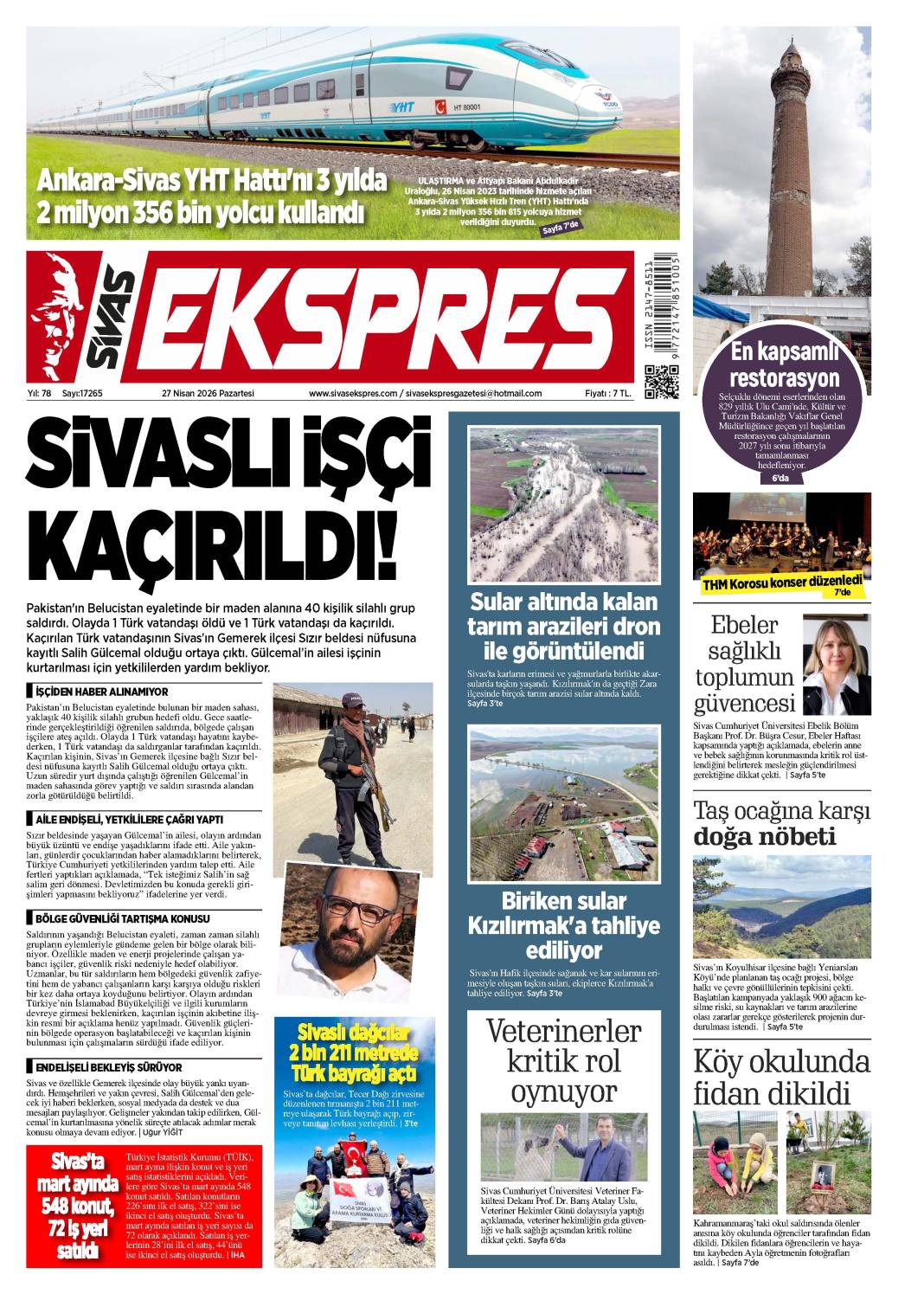 27 Nisan tarihli gazetemiz 1