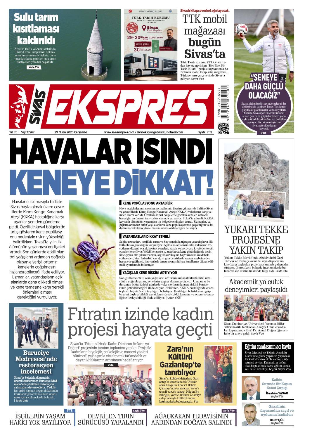 29 Nisan tarihli gazetemiz 1