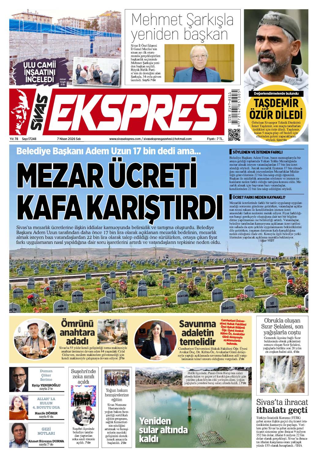 7 Nisan tarihli gazetemiz 2
