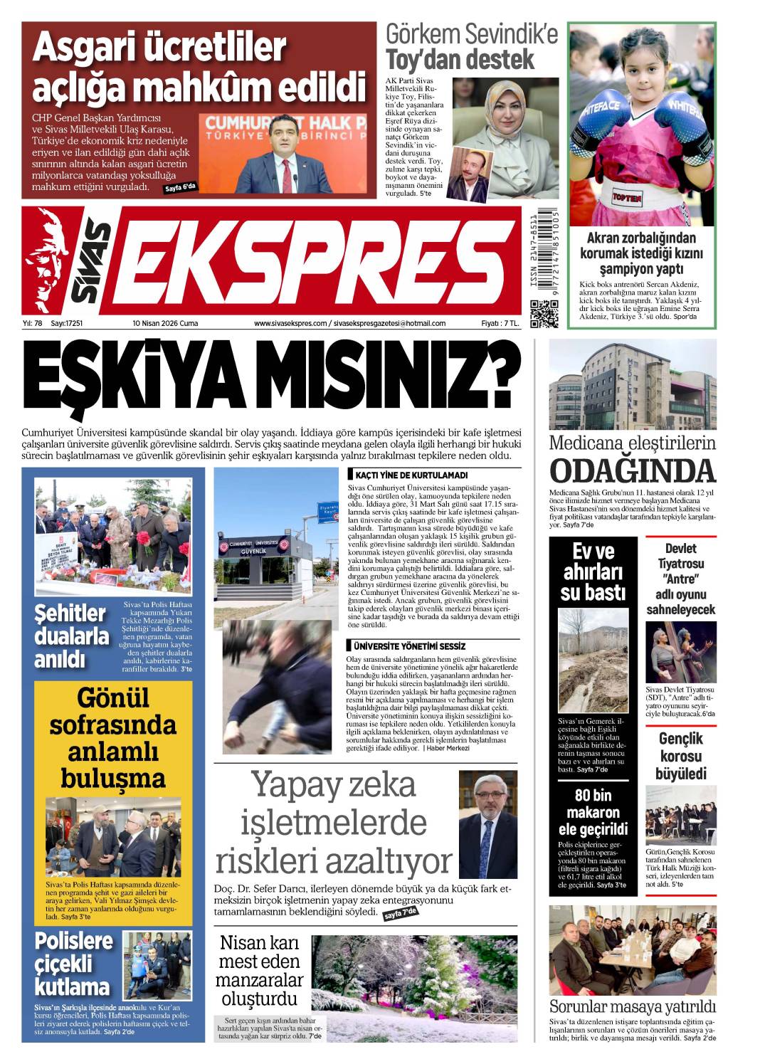 10 Nisan tarihli gazetemiz 1