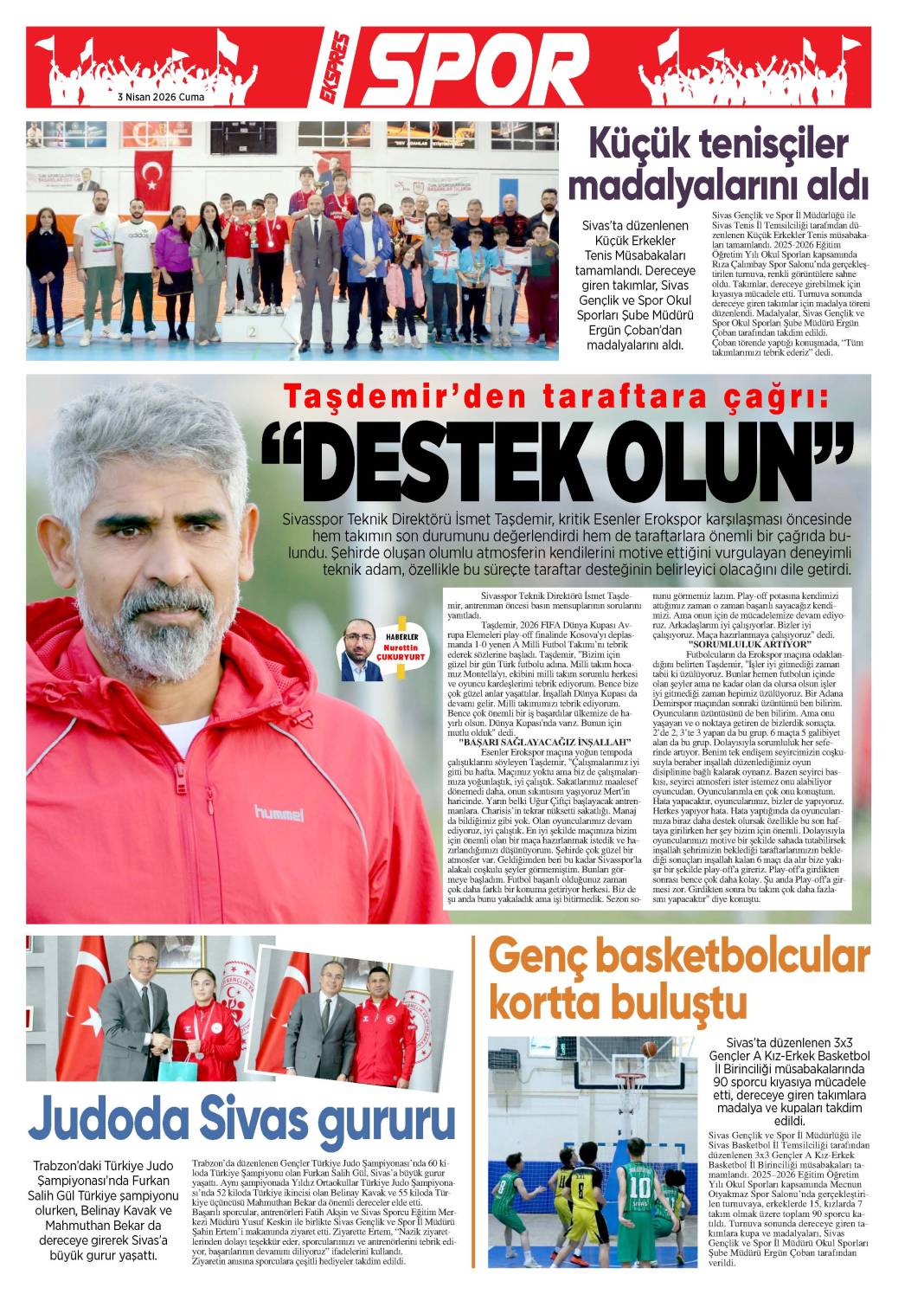 3 Nisan tarihli gazetemiz 2