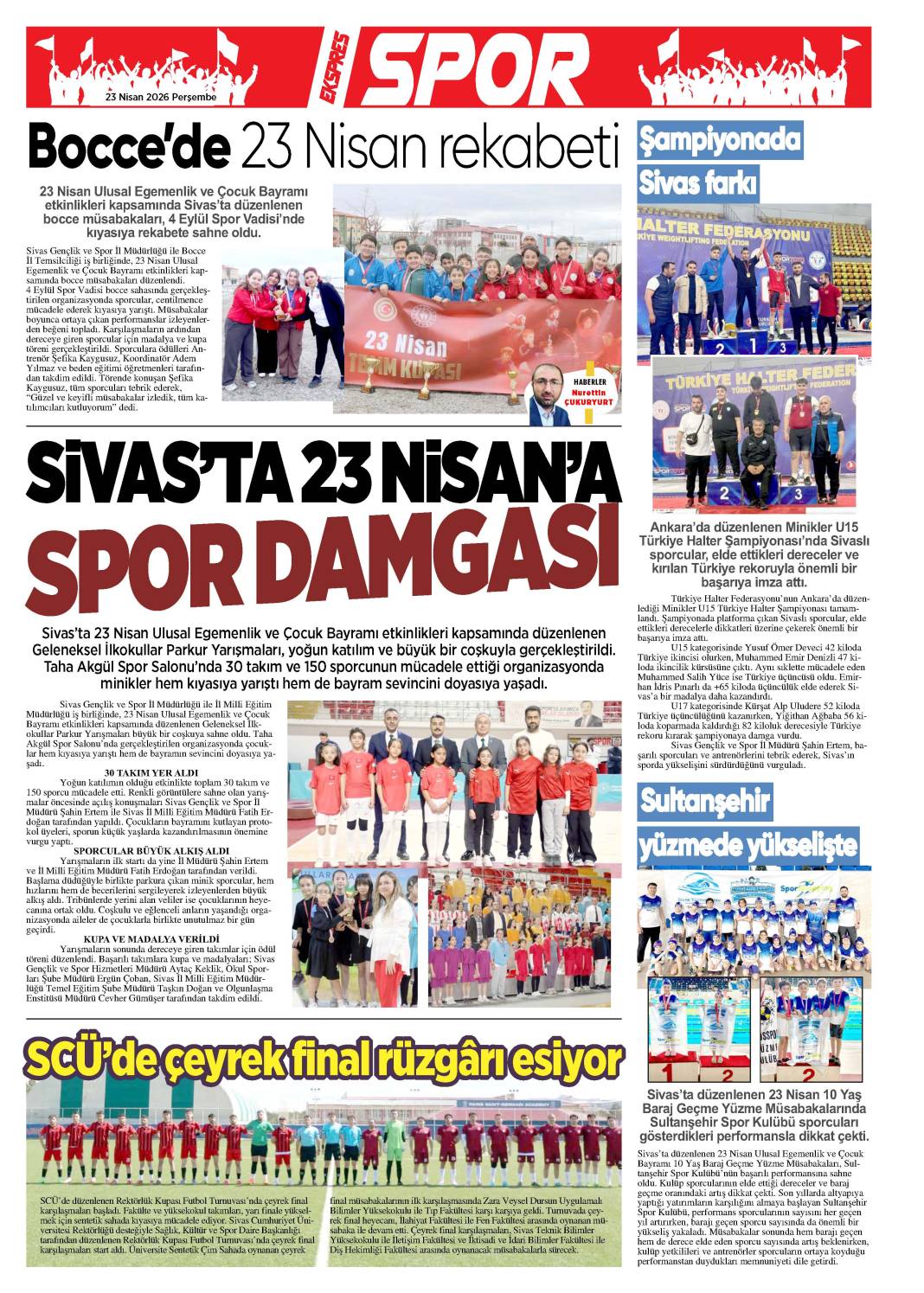 23 Nisan tarihli gazetemiz 1