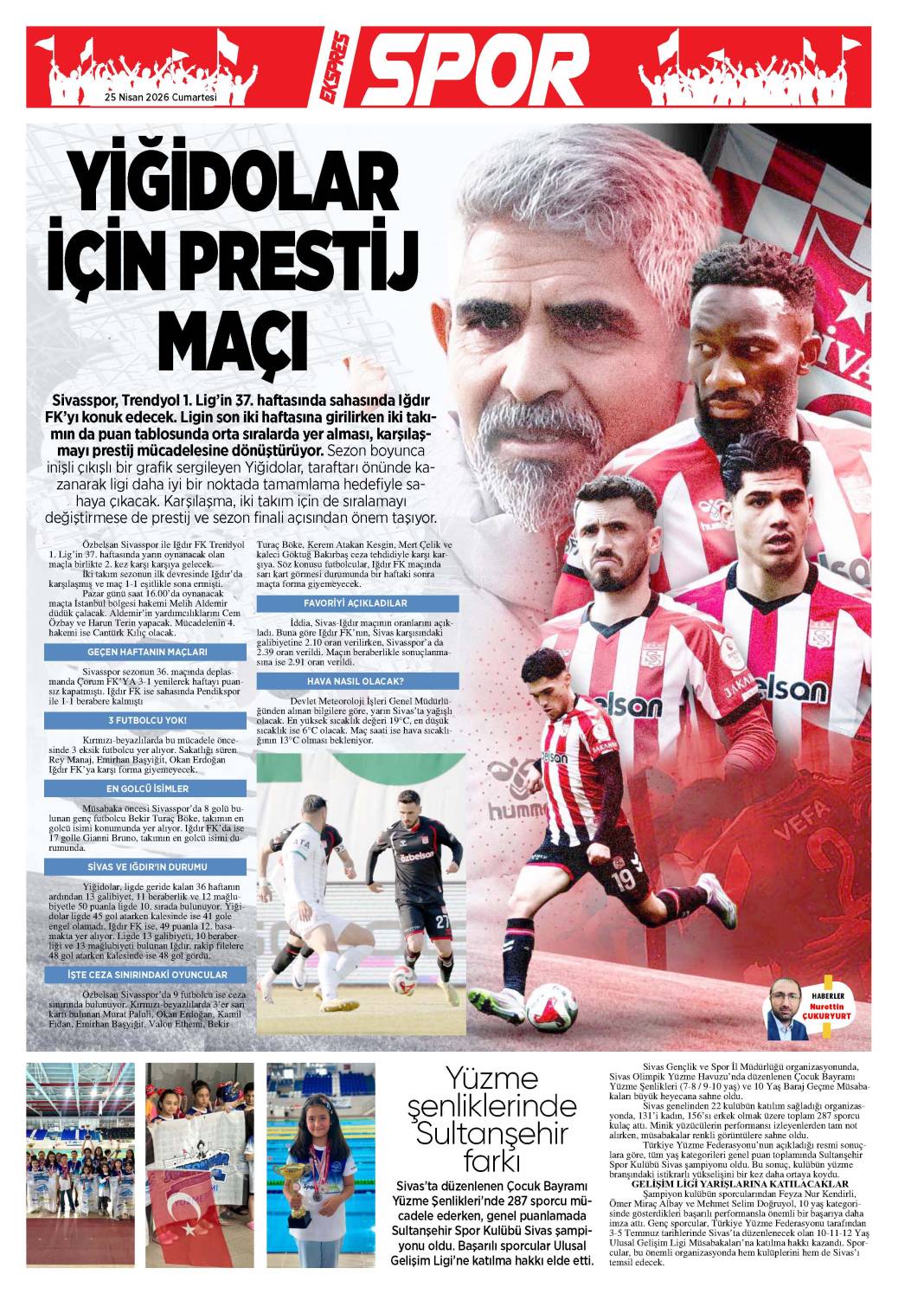 25 Nisan tarihli gazetemiz 1