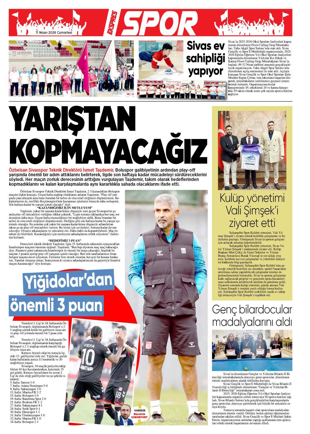 11 Nisan tarihli gazetemiz 1