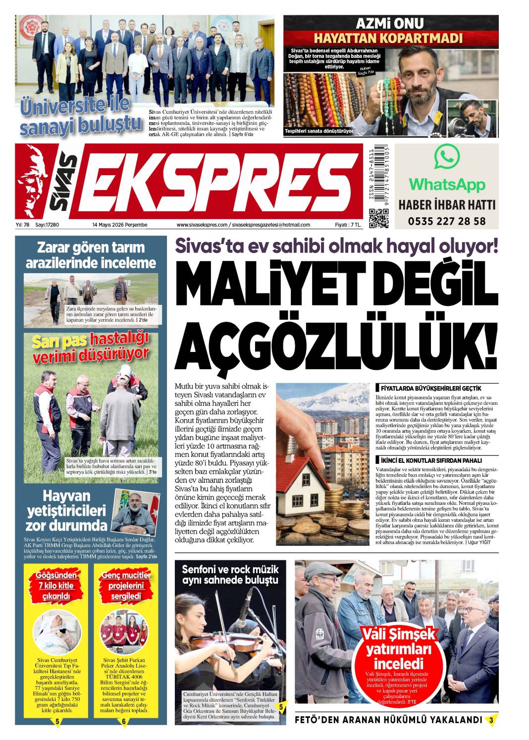 14 Mayıs tarihli gazetemiz 1