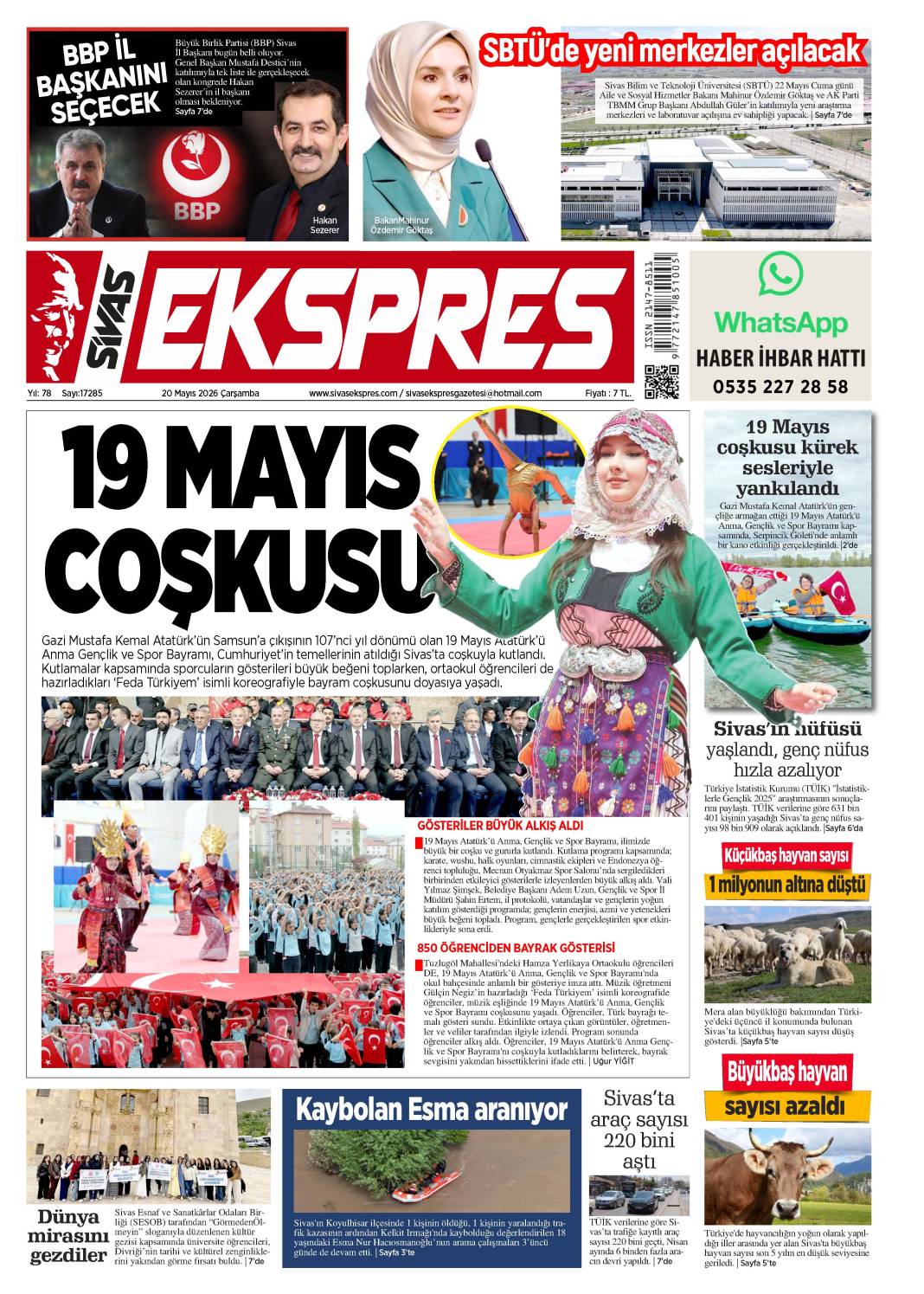 20 Mayıs tarihli gazetemiz 1