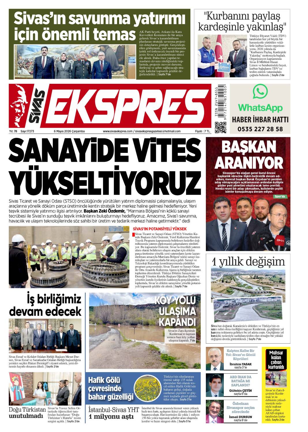 6 Mayıs tarihli gazetemiz 1