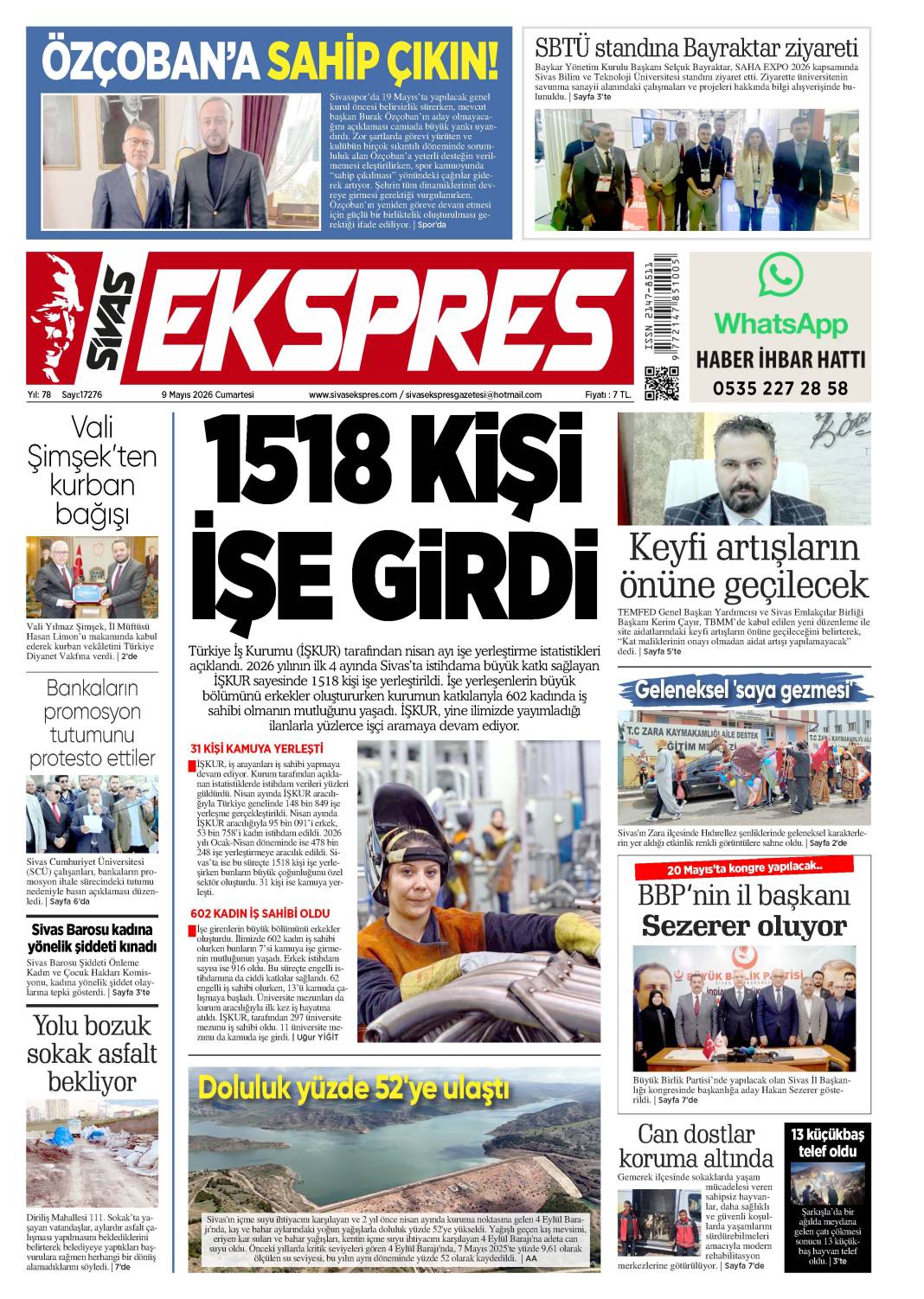 9 Mayıs tarihli gazetemiz 1