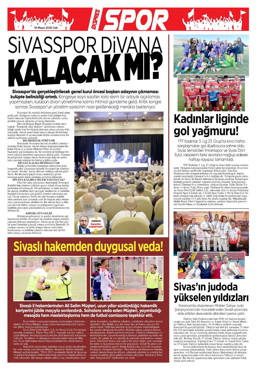 19 Mayıs tarihli gazetemiz 1