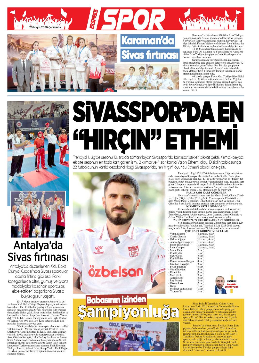 20 Mayıs tarihli gazetemiz 2