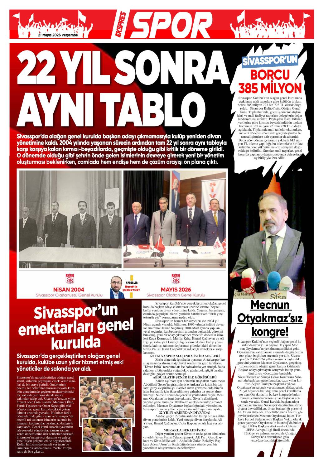 21 Mayıs tarihli gazetemiz 1