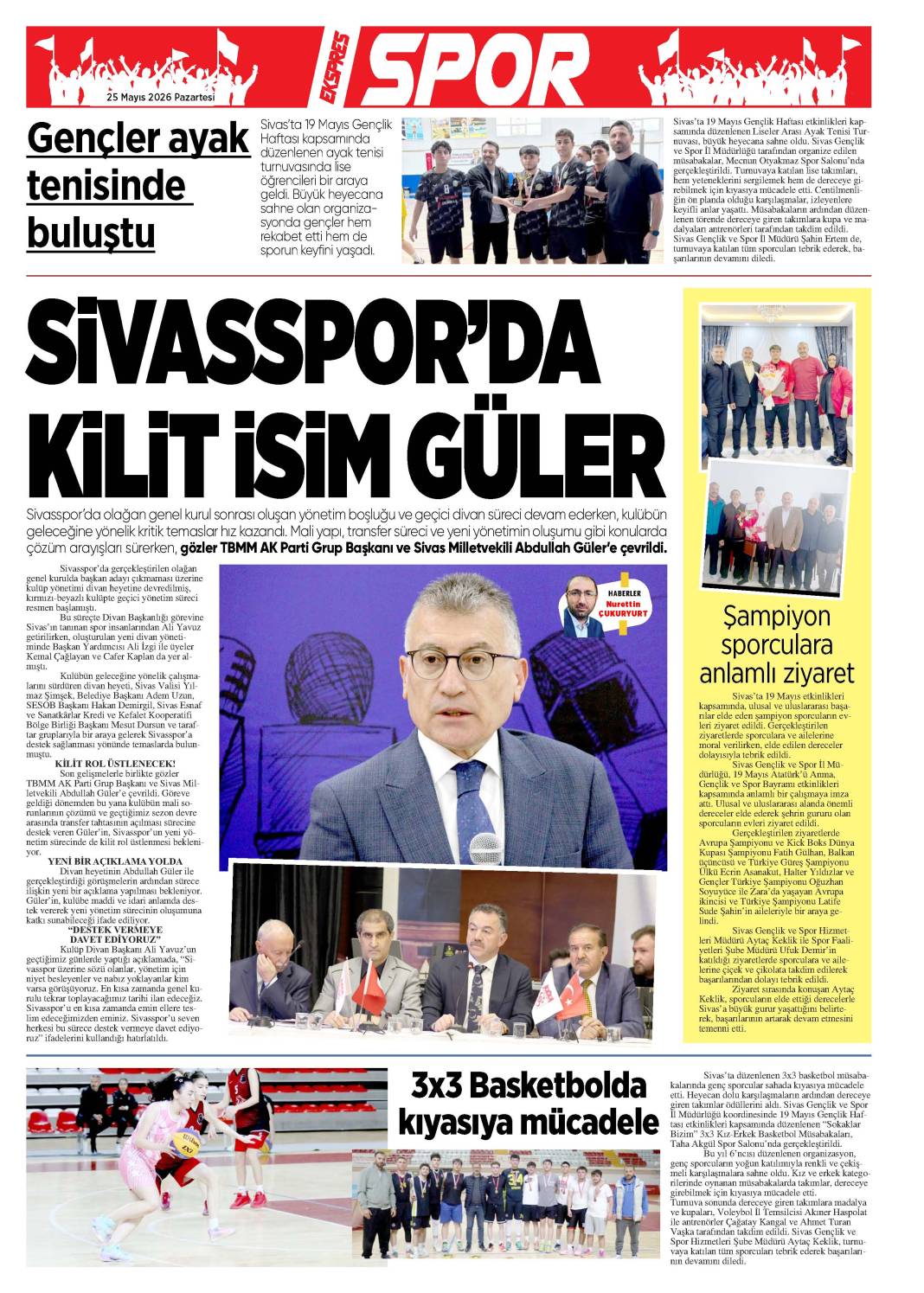 25 Mayıs tarihli gazetemiz 1