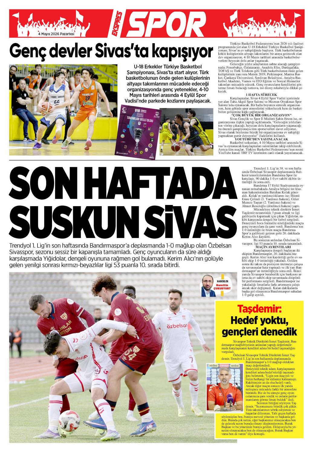 4 Mayıs tarihli gazetemiz 1